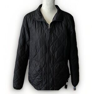 Eddie Bauer Jacket Womens‎ Medium Black Quilted Puffer Outdoor Gorpcore Hiking